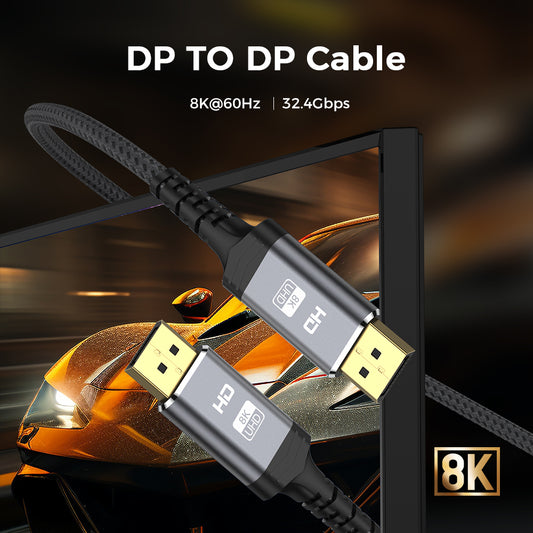 DisplayPort Cables (DP 1.4, 8K @ 60Hz)