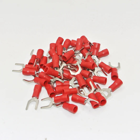 Insulated Crimp Spade Connector,M6 Stud Size, 1.5mm² to 2.5mm² Wire Size, Red
