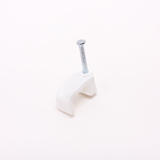 12mm White Flat Cable Clips