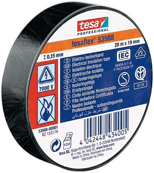 Tesa®53988 Black 19mm x 20m Tesaflex