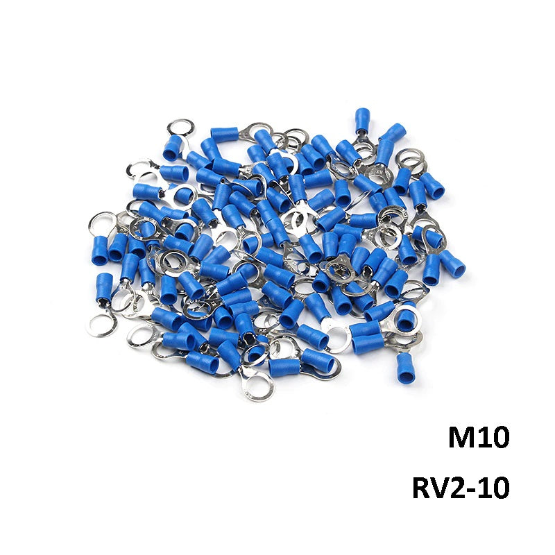 Insulated Ring Terminal, M10 Stud Size, 1.5mm² to 2.5mm² Wire Size, Bl ...