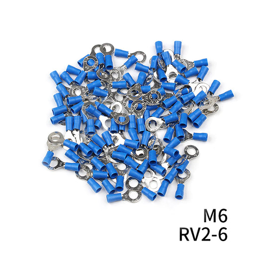 Insulated Ring Terminal, M6 Stud Size, 1.5mm² to 2.5mm² Wire Size, Blue