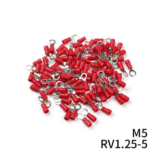 Insulated Ring Terminal, M5 Stud Size, 0.5mm² to 1.5mm² Wire Size, Red