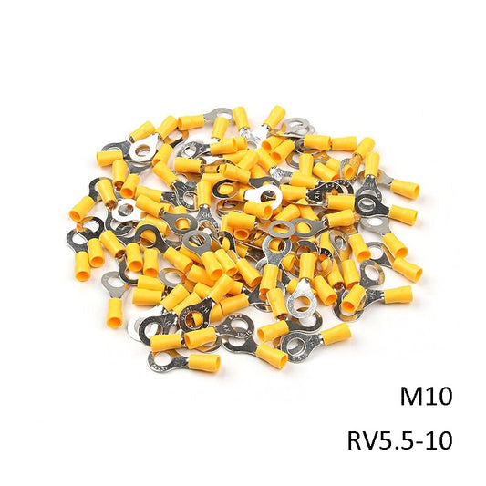 Insulated Ring Terminal, M10 Stud Size, 2.5mm² to 6mm² Wire Size, Yellow