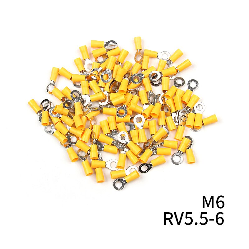 Insulated Ring Terminal, M6 Stud Size, 2.5mm² to 6mm² Wire Size, Yellow