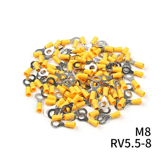 Insulated Ring Terminal, M8 Stud Size, 2.5mm² to 6mm² Wire Size, Yellow